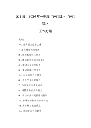 区（县）2024年一季度“开门红”“开门稳”工作方案.docx