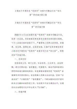 乡镇关于开展防范“民转刑”命案专项整治行动“回头看”的实施方案2篇.docx