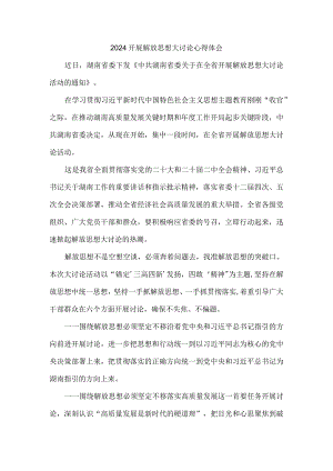 2024开展解放思想大讨论心得体会发言材料三.docx