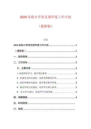 2024实验小学党支部年度工作计划.docx