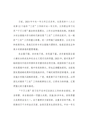 党员干部学习贯彻2024年中央一号文件研讨发言心得体会3篇.docx