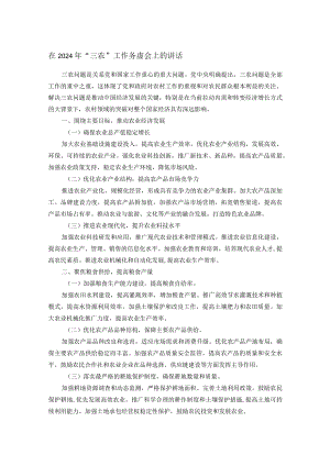 在2024年“三农”工作务虚会上的讲话.docx