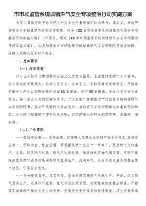 市市场监管系统城镇燃气安全专项整治行动实施方案.docx