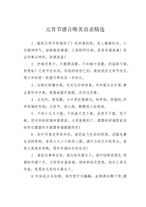 元宵节感言唯美语录精选.docx