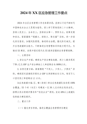 2024年XX区应急管理工作要点.docx
