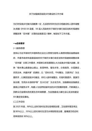 关于加强美丽宜居乡村建设的工作方案PPT党政风乡村振兴专题课件下载(讲稿).docx