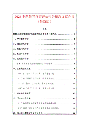 2024主题教育自查评估报告精选3篇合集（最新版）.docx