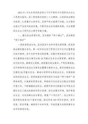 2023年市水务局党组落实全面从严治党主体责任情况报告.docx