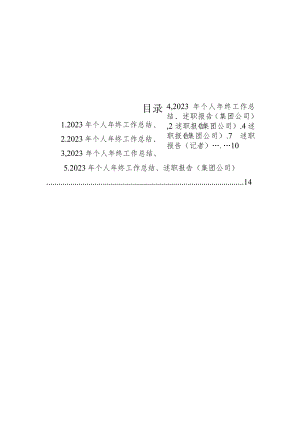 2023年个人年终工作总结、述职报告汇编（5篇）.docx