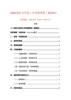 2024城东卫生院三年发展规划（最新版）.docx