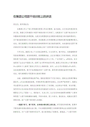 20201120在集团公司团干培训班上的讲话.docx