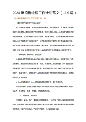 2024年销售经理工作计划范文.docx