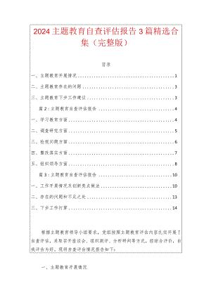 2024主题教育自查评估报告3篇精选合集（完整版）.docx