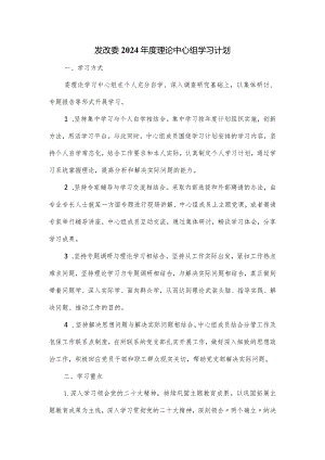 发改委2024年度理论中心组学习计划.docx