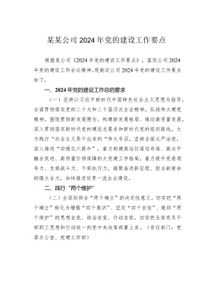 某某公司2024年党的建设工作要点.docx