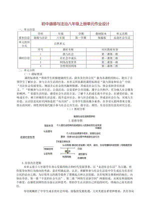 初中道德与法治八年级上册单元作业设计(新版案例43页).docx