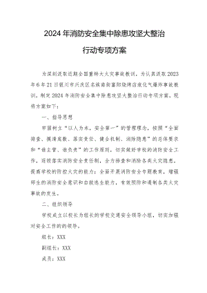 2024年大型超市消防安全集中除患攻坚大整治行动专项方案 （汇编8份）.docx