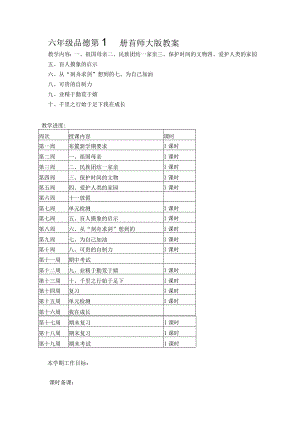 首师大版品德与社会六年级全册教案（上下册）.docx