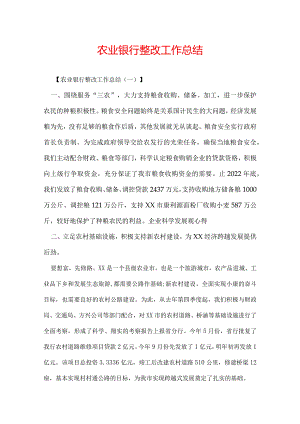 农业银行整改工作总结.docx