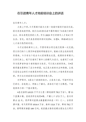 在引进青年人才岗前培训会上的讲话.docx