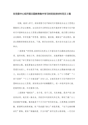 在党委中心组开展主题教育集中学习时的发言材料范文2篇一.docx