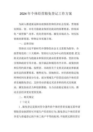 2024年个体经营豁免登记工作方案.docx