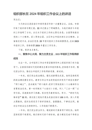 组织部长在2024年组织工作会议上的讲话.docx