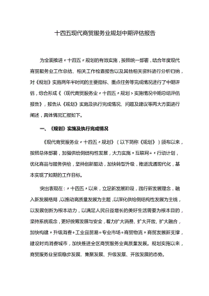 十四五现代商贸服务业规划中期评估报告.docx