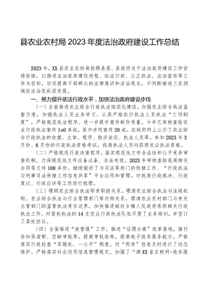 县农业农村局2023年度法治政府建设工作总结.docx