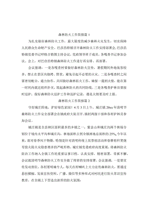 森林防火工作简报（精编10篇）.docx