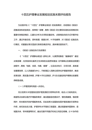 十四五护理事业发展规划实施末期评估报告.docx
