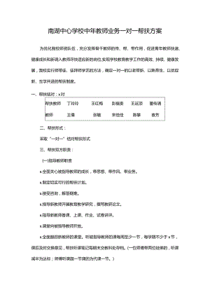 南湖中心学校中年教师业务一对一帮扶方案.docx