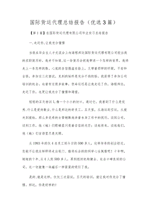 国际货运代理总结报告（优选3篇）.docx