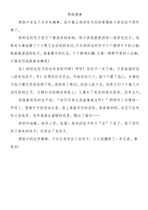 寒假作文《寒假趣事》优秀作文.docx