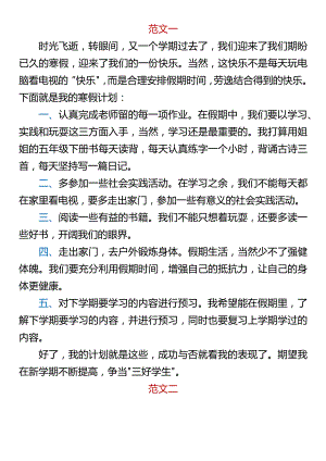 小学生作文《我的寒假计划》.docx