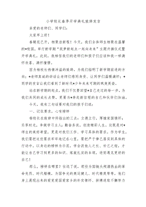 小学校长春季开学典礼致辞发言.docx