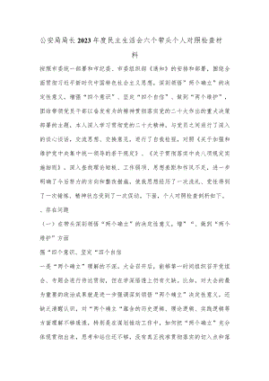 公安局局长2023年度民主生活会六个带头个人对照检查材料【】.docx