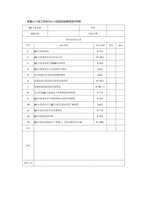 质量QC小组工作执行QC小组活动成果现场评审表.docx