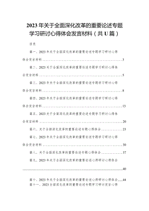 （11篇）2023年关于全面深化改革的重要论述专题学习研讨心得体会发言材料汇编.docx