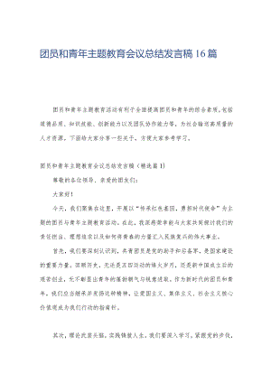 团员和青年主题教育会议总结发言稿16篇.docx