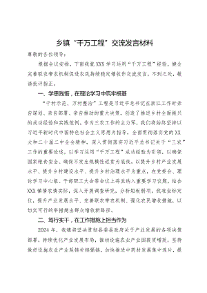 乡镇“千万工程”交流发言材料.docx