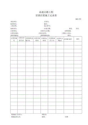 施表-82 岩溶注浆施工记录表.docx