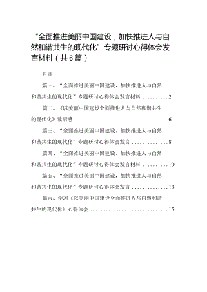 “全面推进美丽中国建设加快推进人与自然和谐共生的现代化”专题研讨心得体会发言材料6篇供参考.docx