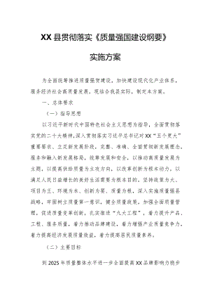 XX县贯彻落实《质量强国建设纲要》实施方案.docx