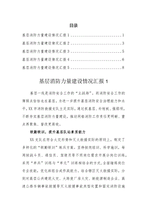 基层消防力量建设情况汇报（5篇）.docx