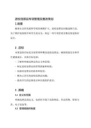 进校违禁品专项管理及整改策划.docx
