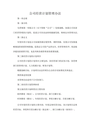 公司经营计划管理办法.docx