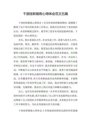 干部挂职锻炼心得体会范文五篇.docx