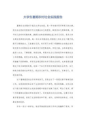 大学生暑期农村社会实践报告.docx