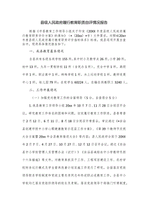 县级人民政府履行教育职责自评情况报告.docx